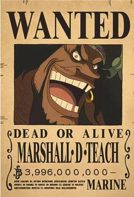 Anime Luffy Gear 5 One Pieces Bounty Wanted Posters