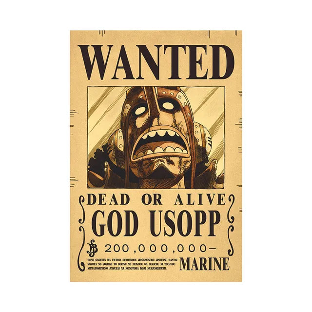 Anime Luffy Gear 5 One Pieces Bounty Wanted Posters